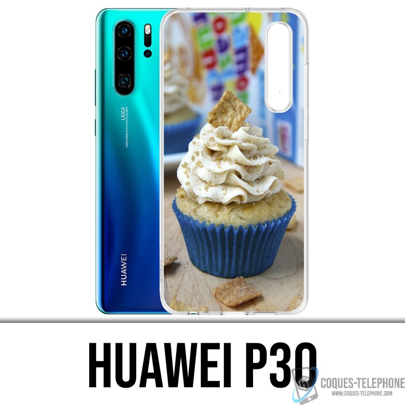 Huawei P30 Custodia - Cupcake blu