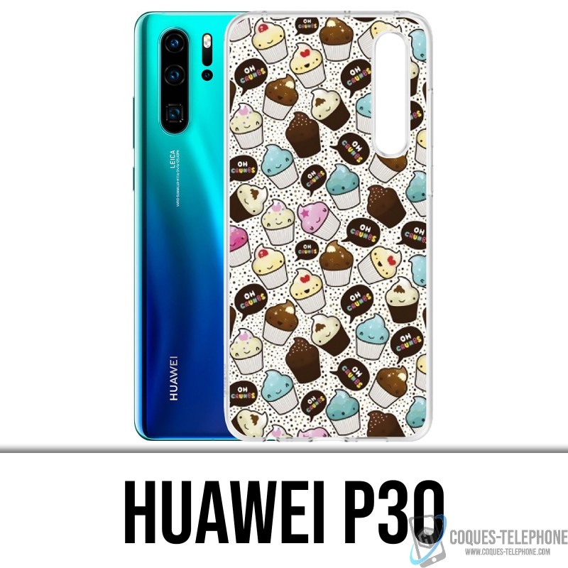 Coque Huawei P30 - Cupcake Kawaii