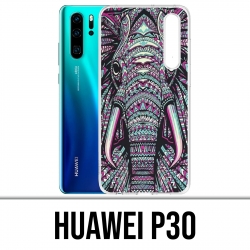 Coque Huawei P30 - Éléphant Aztèque Coloré