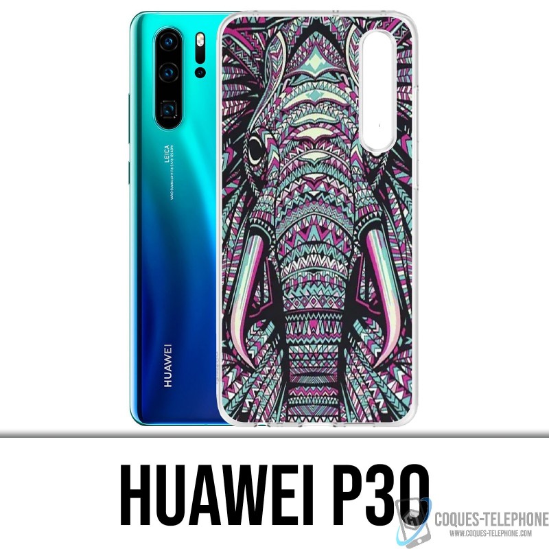 Huawei Case P30 - Colored Aztec Elephant