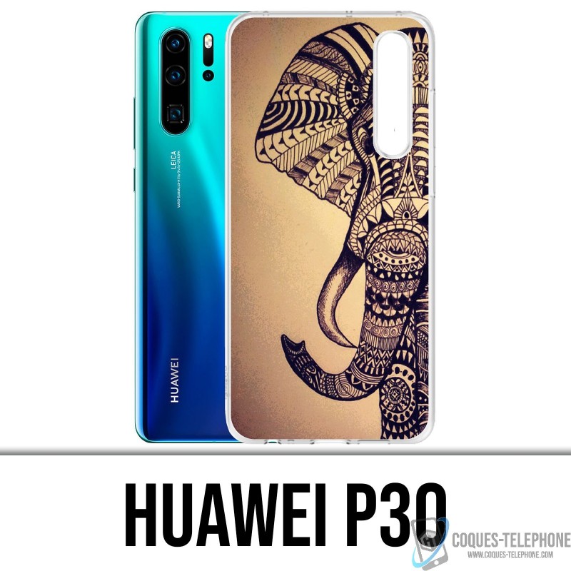 Case Huawei P30 - Vintage Aztec Elephant