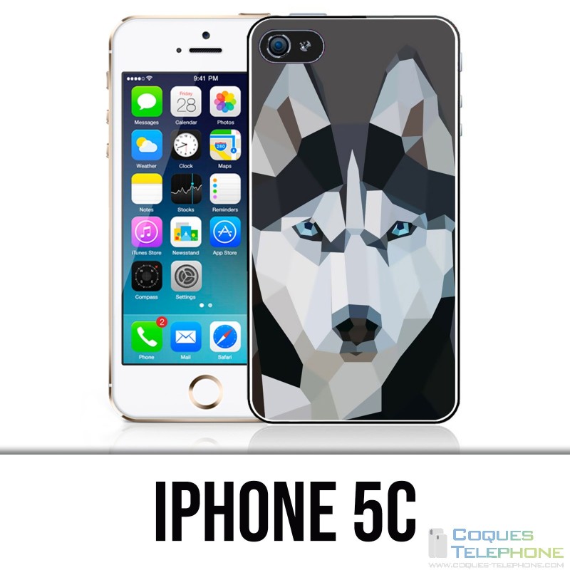 IPhone 5C Hülle - Husky Origami Wolf