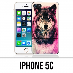 Coque iPhone 5C - Loup Triangle