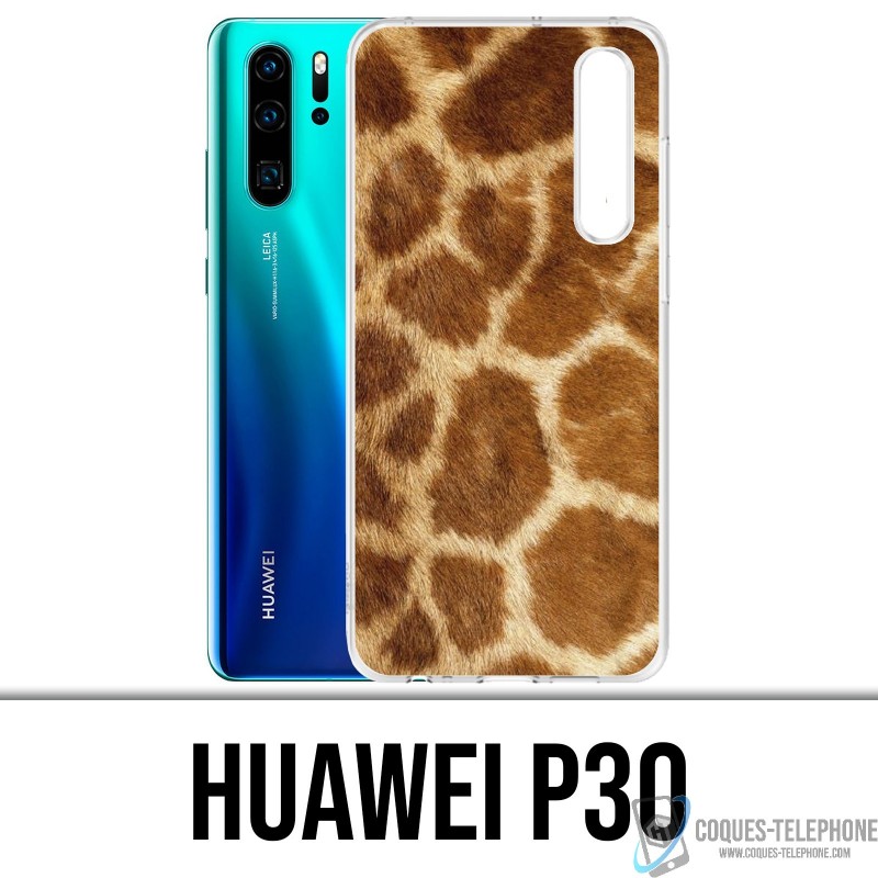 Huawei P30 Custodia - Giraffa in pelliccia