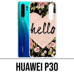 Coque Huawei P30 - Hello Coeur Rose