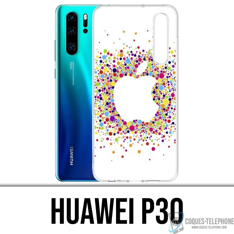 Huawei P30 Case - mehrfarbiges Apple-Logo