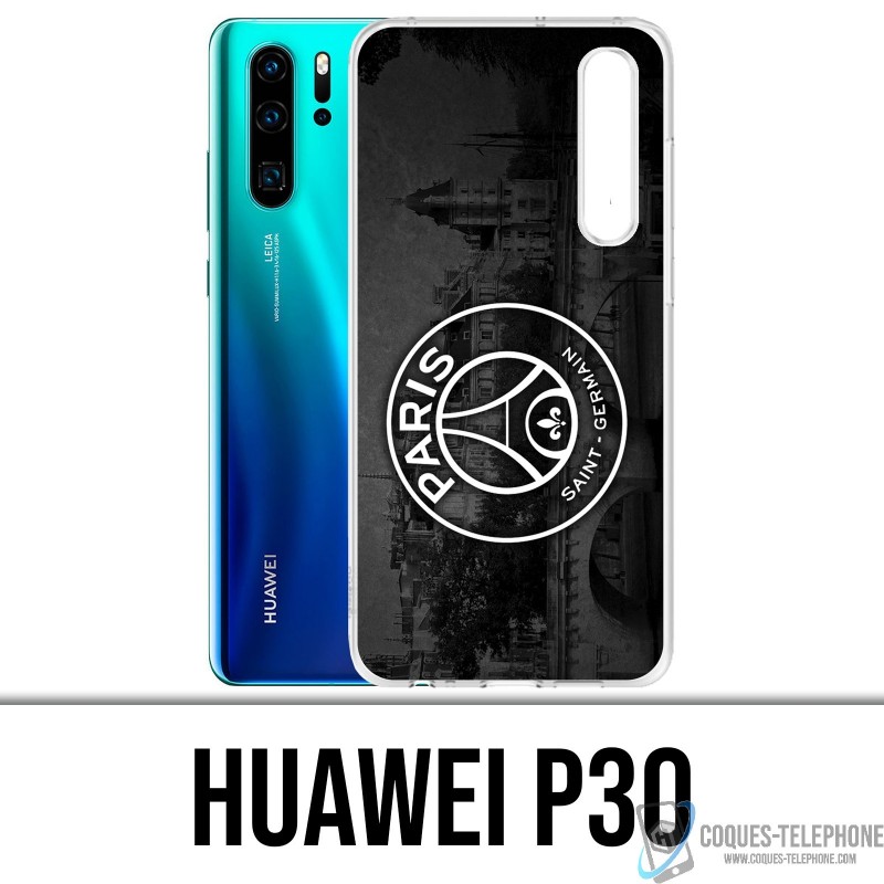 Funda Huawei P30 - Psg Logotipo Fondo Negro