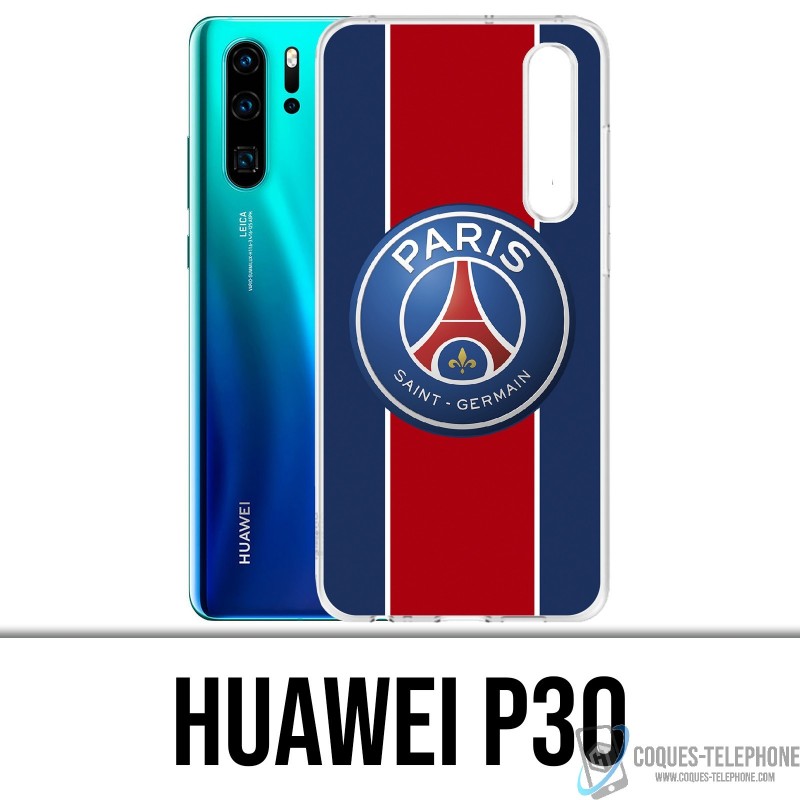 Coque Huawei P30 - Logo Psg New Bande Rouge