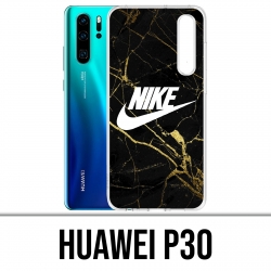 Huawei P30 Funda - Logotipo de mármol dorado de Nike