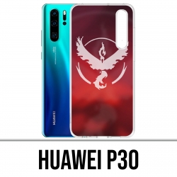 Huawei P30 Custodia - Pokémon Go Team Red Grunge