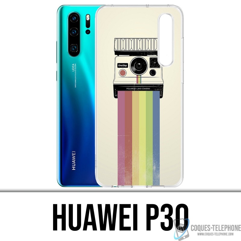 Coque Huawei P30 - Polaroid Arc En Ciel Rainbow