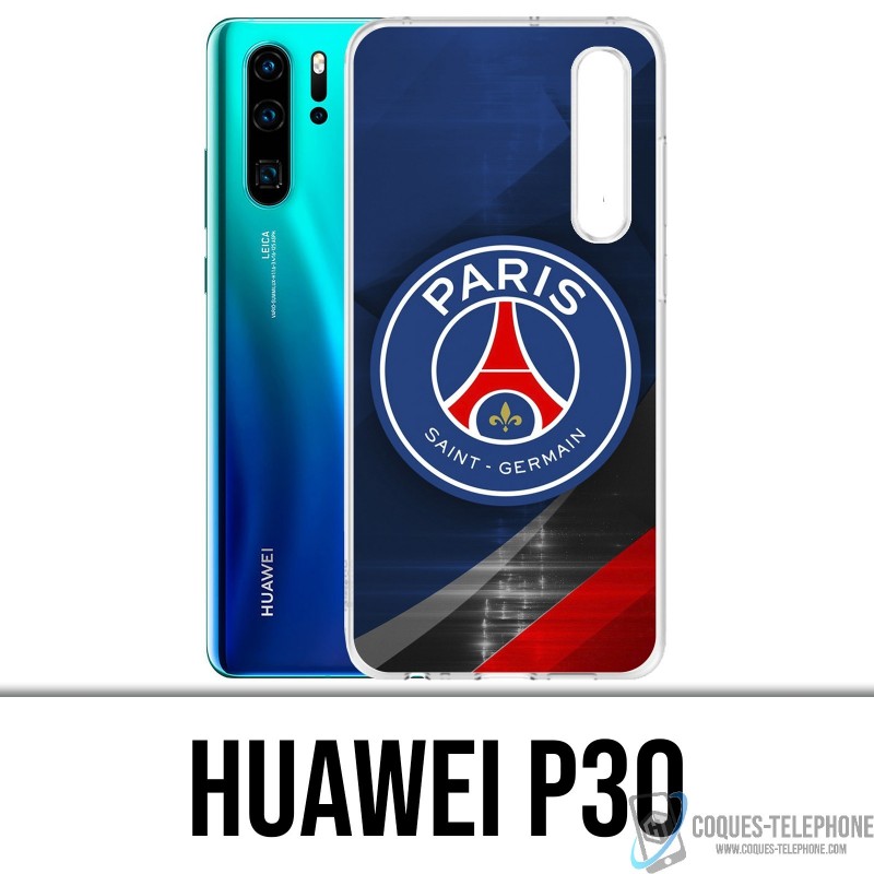 Coque Huawei P30 - Psg Logo Metal Chrome