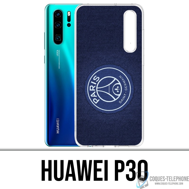 Coque Huawei P30 - Psg Minimalist Fond Bleu