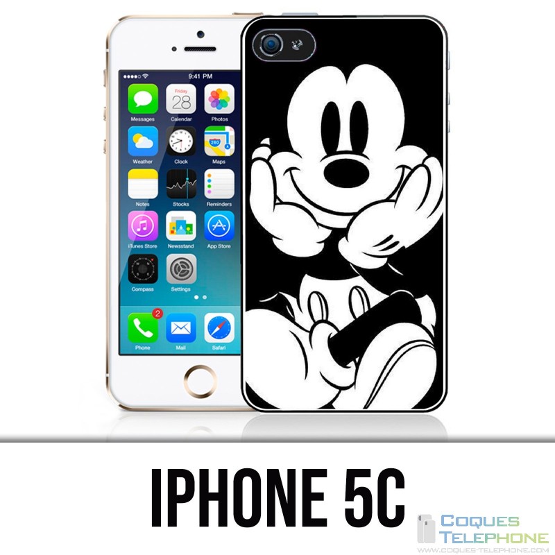 Coque iPhone 5C - Mickey Noir Et Blanc