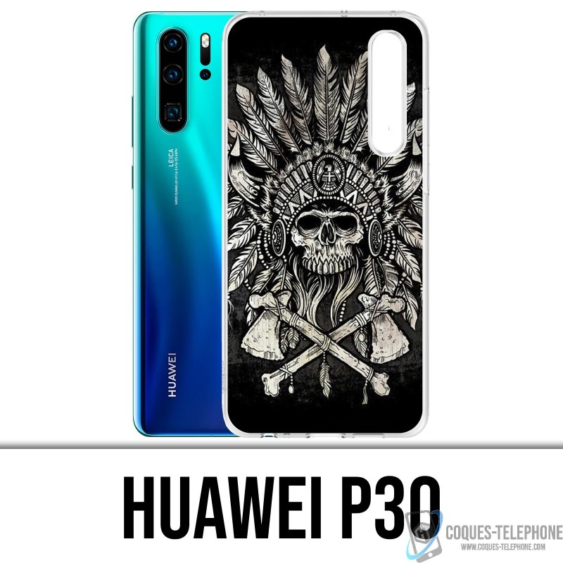 Case Huawei P30 - Skull Head Feathers
