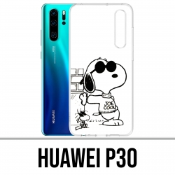 Case Huawei P30 - Snoopy Black White