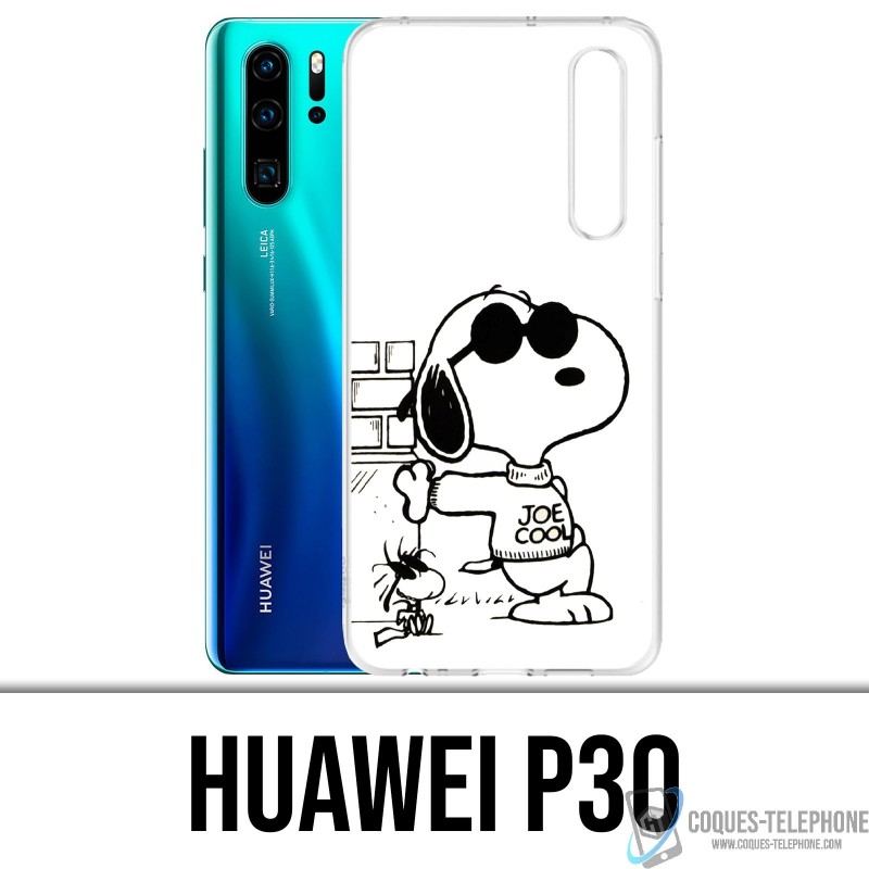 Case Huawei P30 - Snoopy Schwarz-Weiß