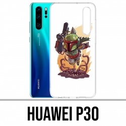 Huawei P30 Custodia - Star Wars Boba Fett Cartoon