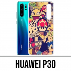 Case Huawei P30 - Vintage-Aufkleber 90S