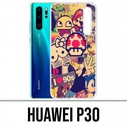 Funda Huawei P30 - Vintage Stickers 90S