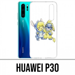 Coque Huawei P30 - Stitch Pikachu Bébé