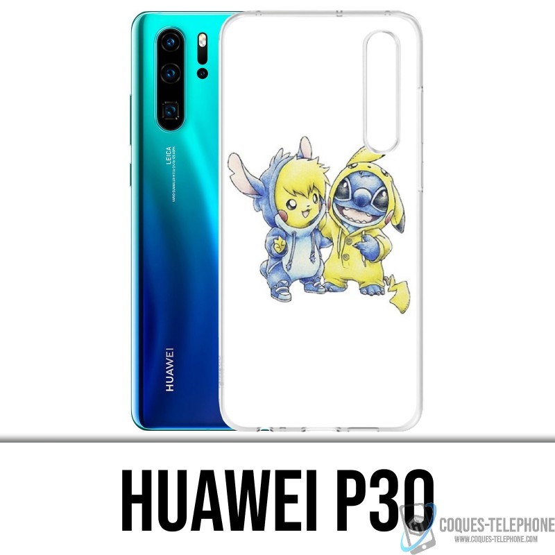 Huawei P30 Case - Stitch Pikachu Baby