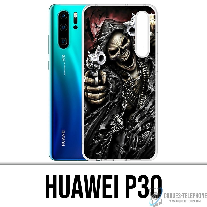 Coque Huawei P30 - Tete Mort Pistolet