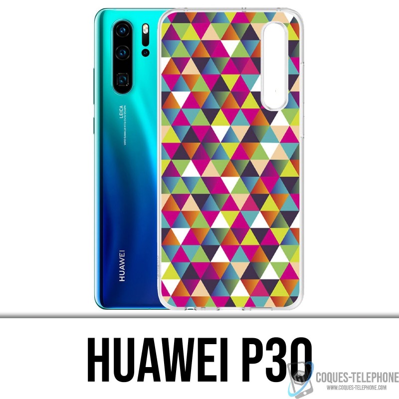 Huawei P30 Case - mehrfarbiges Dreieck