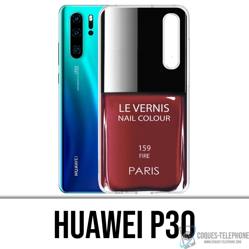 Coque Huawei P30 - Vernis Paris Rouge