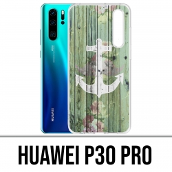 Funda Huawei P30 PRO - Ancla marina de madera