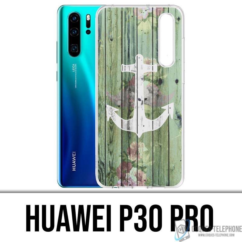 Funda Huawei P30 PRO - Ancla marina de madera