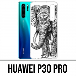 Coque Huawei P30 PRO - Éléphant Aztèque Noir Et Blanc
