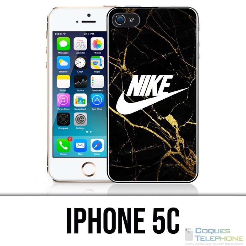 Custodia per iPhone 5C - Marmo Nike logo oro