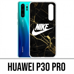 Huawei P30 PRO Custodia - Marmo con logo Nike Gold