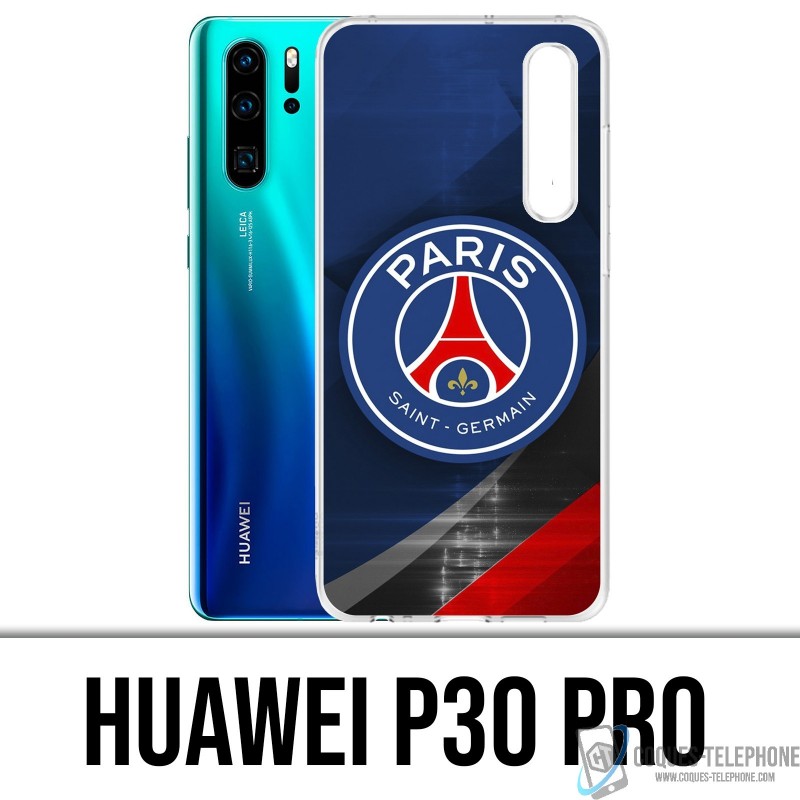 Huawei P30 PRO Custodia - Logo Psg Metal Chrome