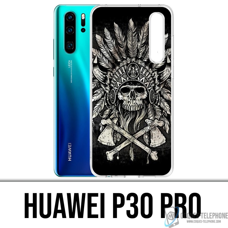 Huawei P30 PRO Custodia - Skull Head Feathers