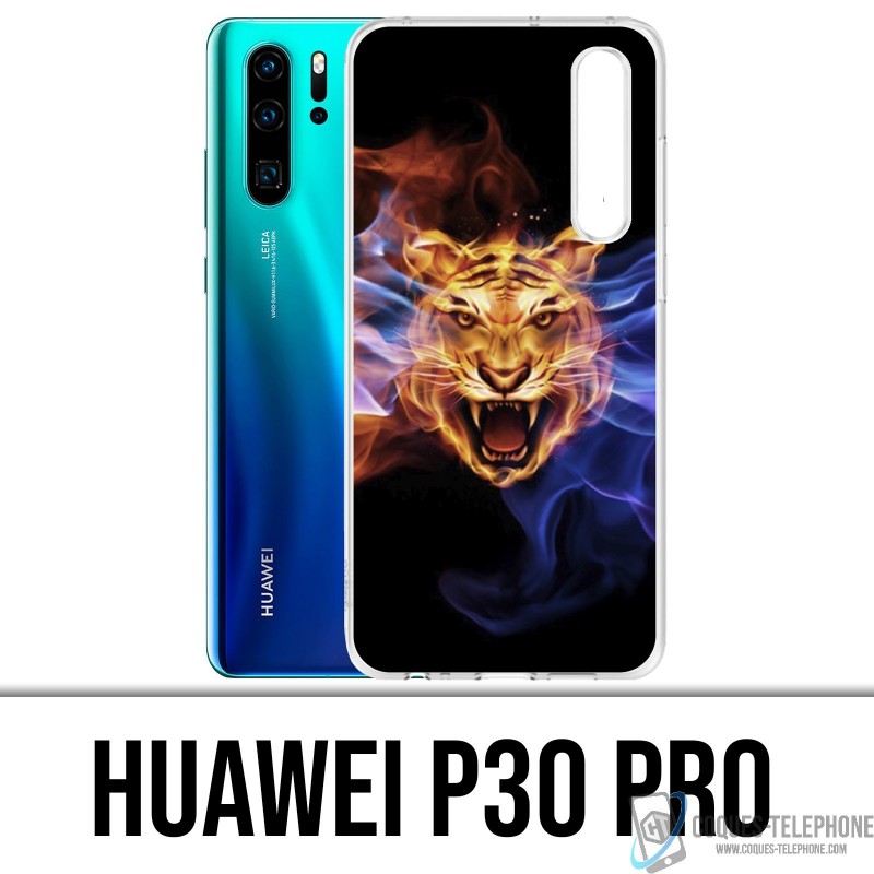 Coque Huawei P30 PRO - Tigre Flammes