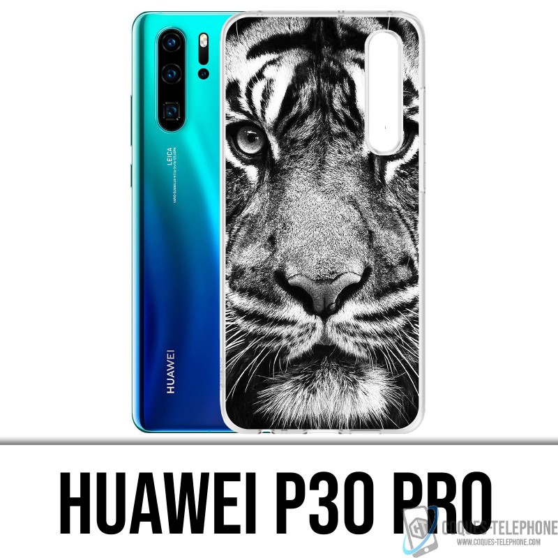 Huawei P30 PRO Case - Black & White Tiger