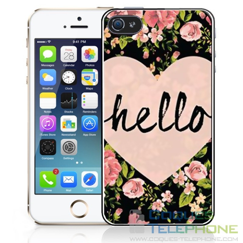 Hello Heart pink phone case