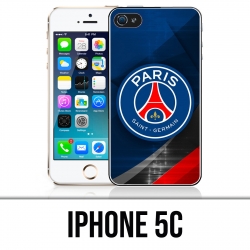 Custodia per iPhone 5C - Logo PSG in metallo cromato