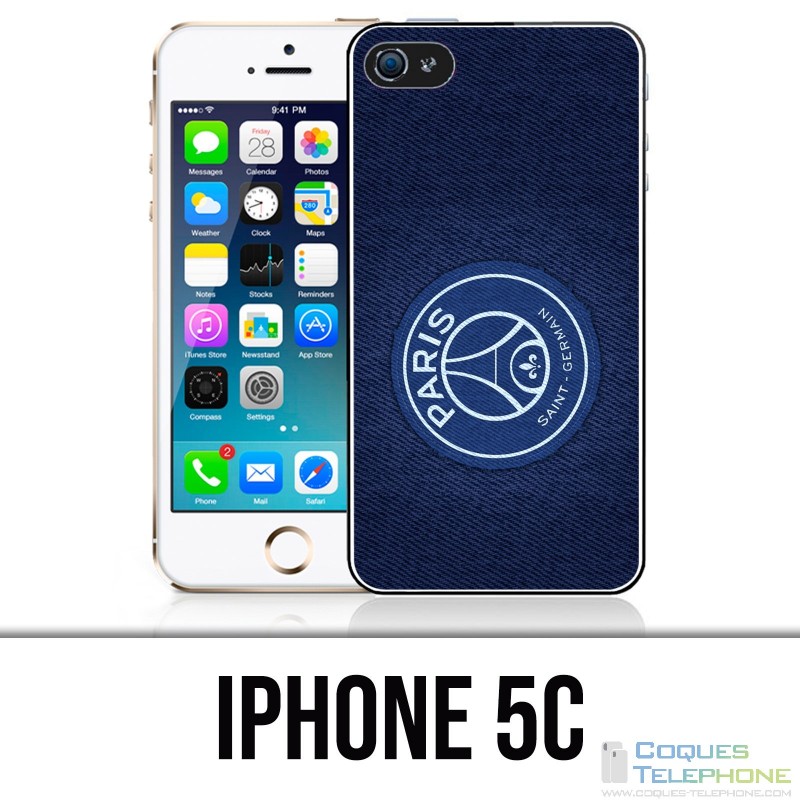 Coque iPhone 5C - PSG Minimalist Fond Bleu