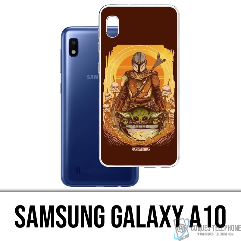 Coque Samsung Galaxy A10 - Star Wars Mandalorian Yoda fanart