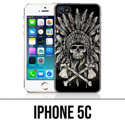 IPhone 5C Hülle - Skull Head Feathers