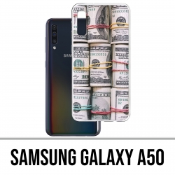 Coque Samsung Galaxy A50 - Billets Dollars rouleaux