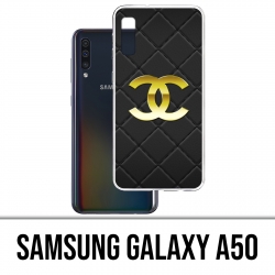 Funda Samsung Galaxy A50 - Logotipo de cuero de Chanel