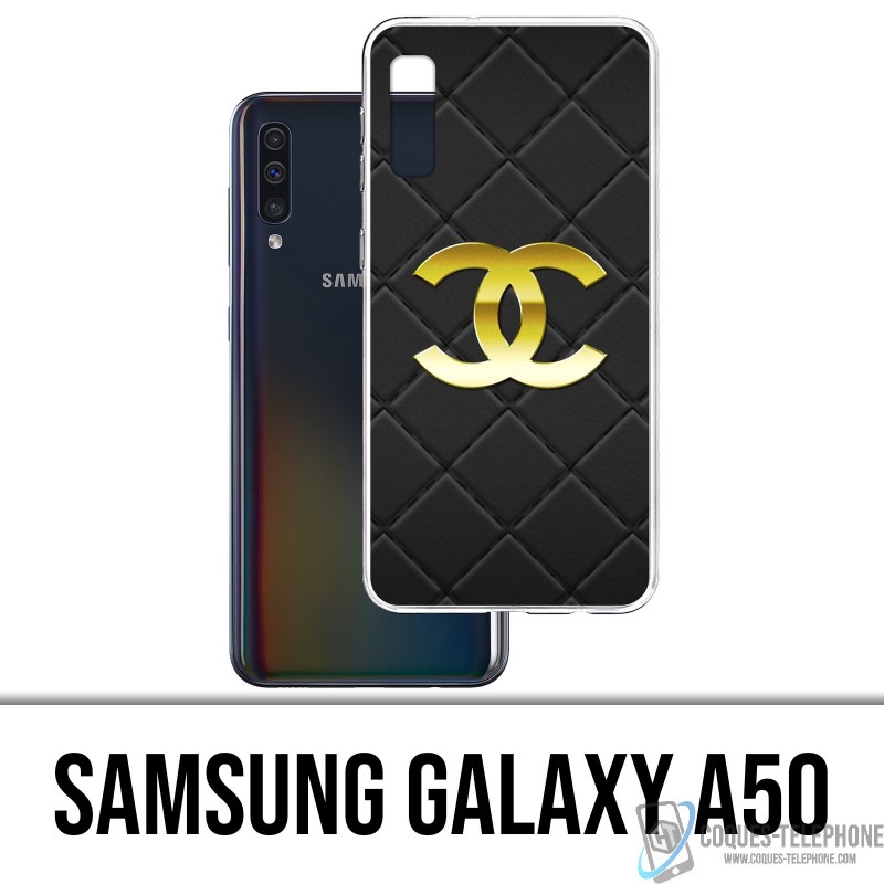 Samsung Galaxy A50 Custodia - Logo in pelle Chanel