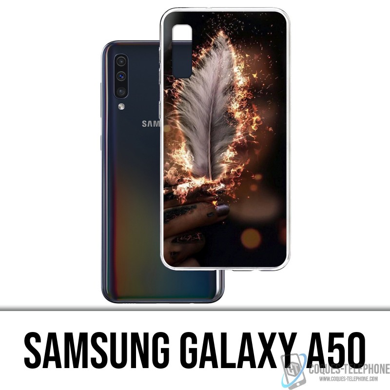 Coque Samsung Galaxy A50 - Plume feu