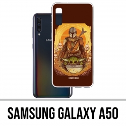 Coque Samsung Galaxy A50 - Star Wars Mandalorian Yoda fanart