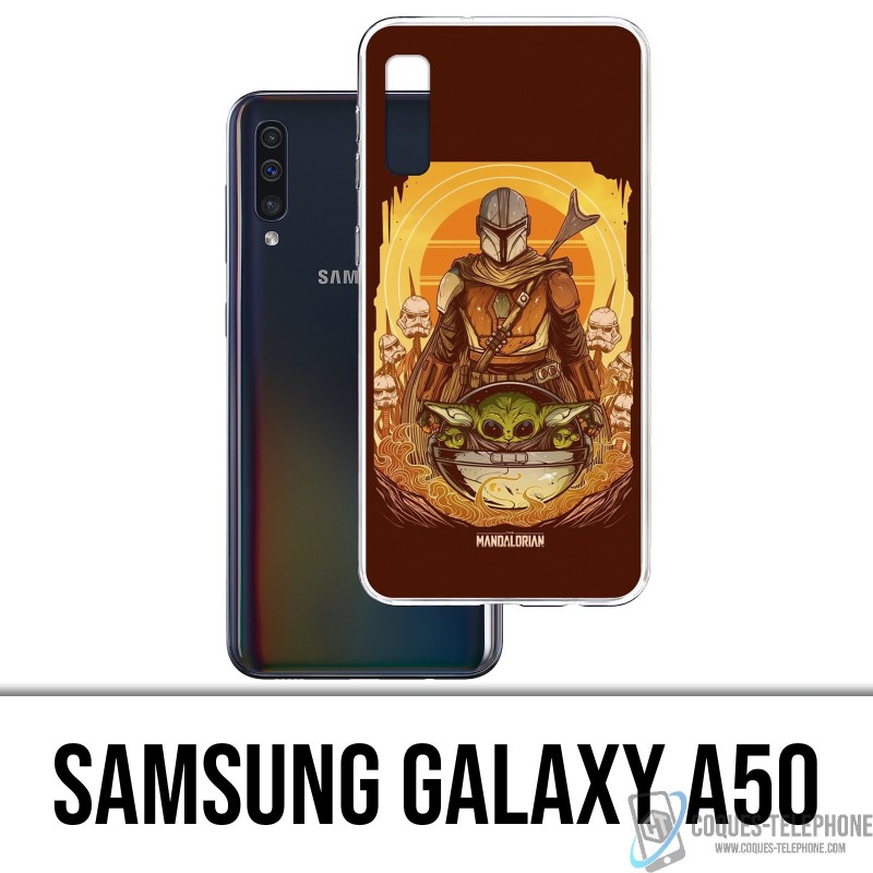 Funda Samsung Galaxy A50 - Star Wars Mandalorian Yoda fanart