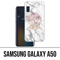 Coque Samsung Galaxy A50 - Versace marbre blanc
